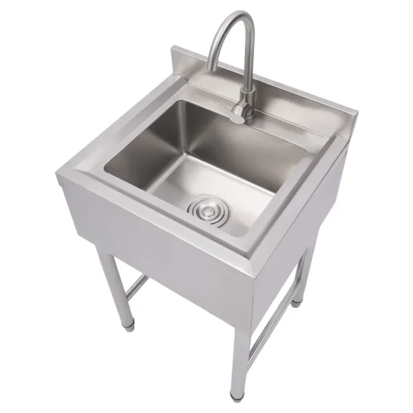 Commercial Utility Sink Stainless 1 Compartment Kitchen Sink 21.6*33.4*19.6"