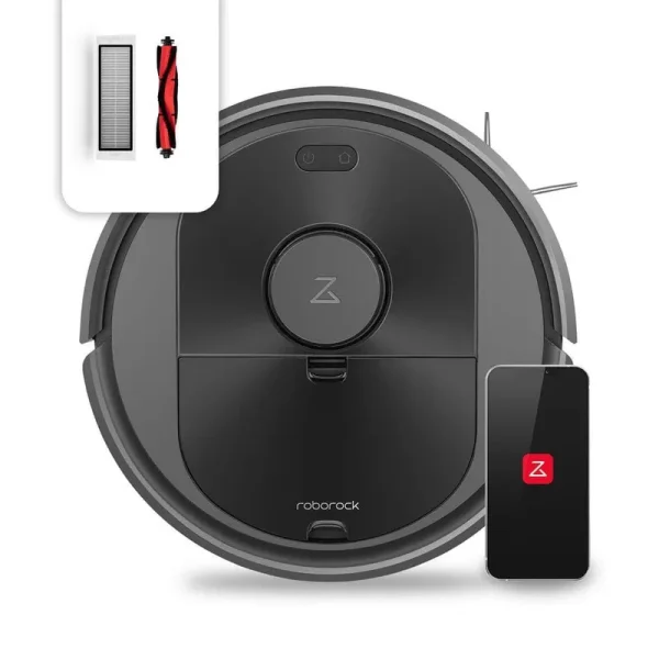 Roborock Q5-BLK Robot Vacuum with Lidar Navigation, Bagless, Washable Filter, Multisurface in Black