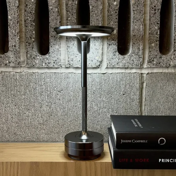 Ambient Metallic - Cordless Table Lamp - Rechargeable & Waterproof - Black