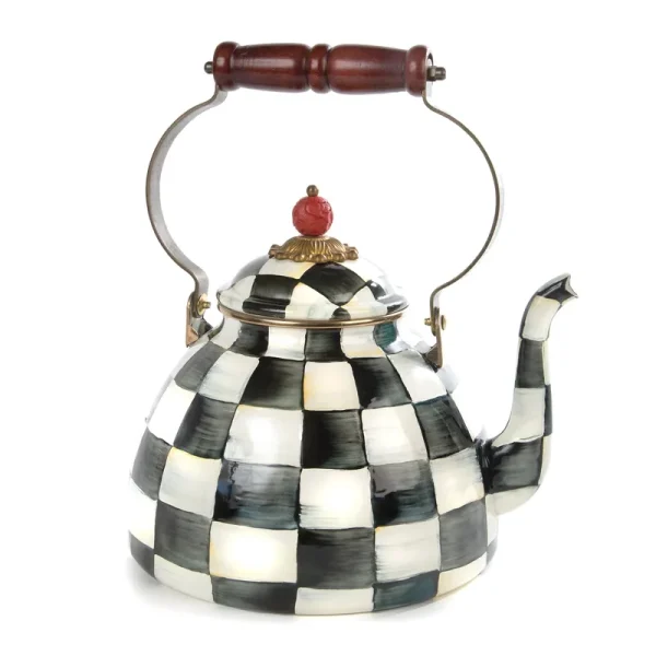 MacKenzie-Childs 3-Qt. Courtly Check Enamel Tea Kettle
