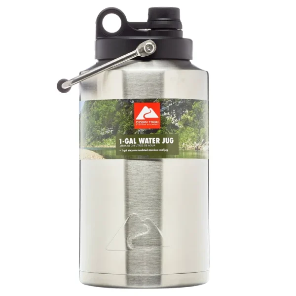 Ozark Trail 1 Gallon Double Wall Vacuum Insulated Stainless Steel Water Jug
