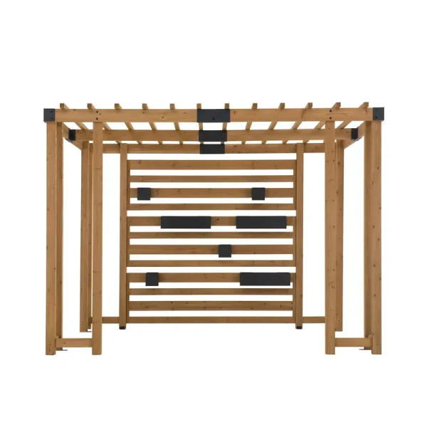 SummerCove 10.5 ft. x 10 ft. Sophia Cedar Wood Pergola with Adjustable Hanging Planters