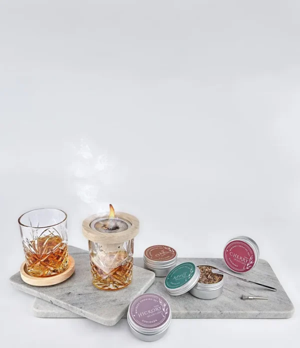 Godinger 28594 Dublin Crystal Whiskey Smoker Set - 9 Piece