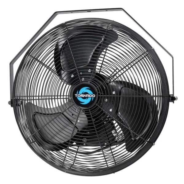 Tornado 18 inch Outdoor Rated Ipx4 Water-Resistant High Velocity Metal Industrial Wall Mount Fan for Commercial, Industrial, Residential, Greenhouse