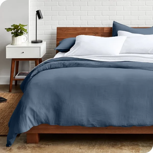Bare Home Premium Washed Microfiber Duvet Cover and Sham Set - Pebble Beach - Oversized King