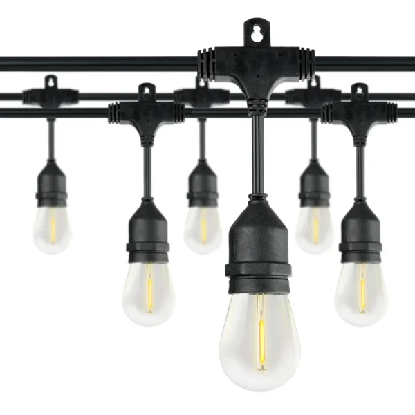 Honeywell LED Outdoor String Lights, 24 ft. Warm White Patio dcor Light, 8 Bulb Vintage Style Lighting