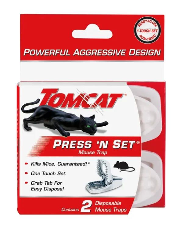 Tomcat Mouse Traps, Press 'N Set - 2 traps