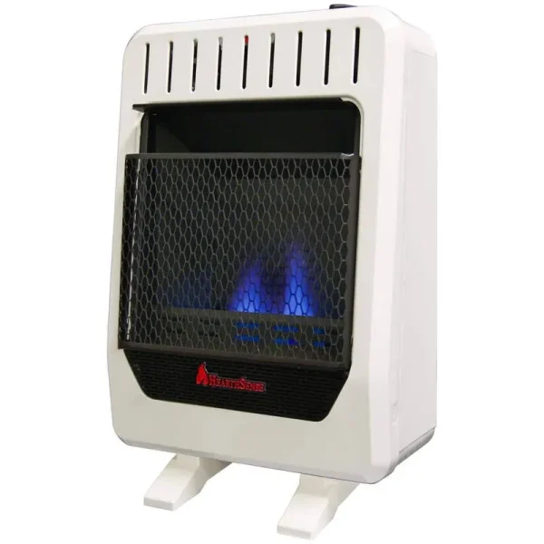 HearthSense 10,000 BTU Ventless Dual Fuel Blue Flame Heater with Base, Manual Control