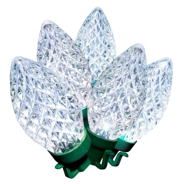 Holiday Time 100 Count Cool White LED Super Bright C9 Christmas Lights