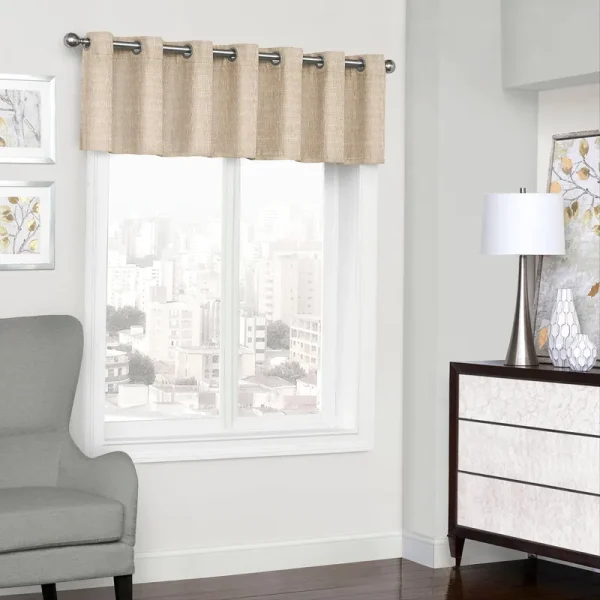Eclipse Natural Trevi Blackout Grommet Window Valance
