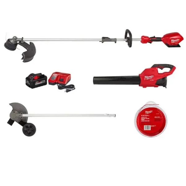 Milwaukee M18 Fuel 18V Brushless Cordless Electric String Trimmer/Blower Combo Kit w/0.095 in. x 250 ft. Line & Edger (3-Tool)