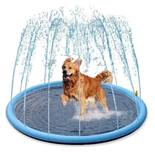 Splash Sprinkler Pad for Dogs Kids - 59" Thicken Dogs Pet Kids Swimming Pool B