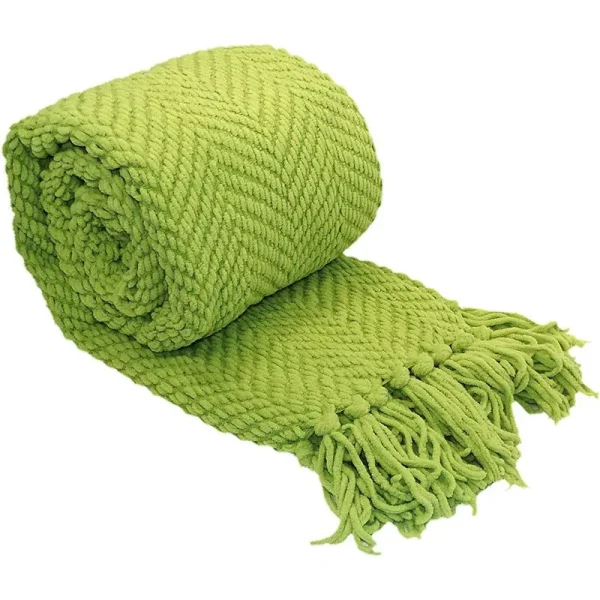 Nader Blanket Three Posts Size 50" W x 60" L Color Dark Citron