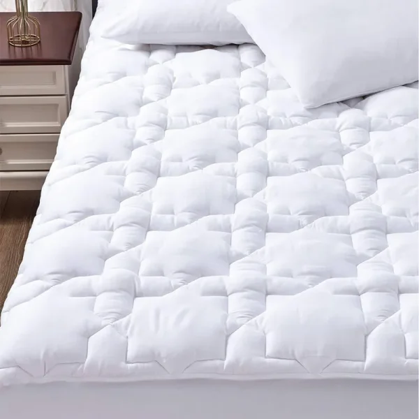 CozyLux King Mattress Pad Deep Pocket Non Slip Cotton Mattress Topper Breathable and Soft Quilted Fitted Mattress Cover Up to 18" Thick Pillowtop
