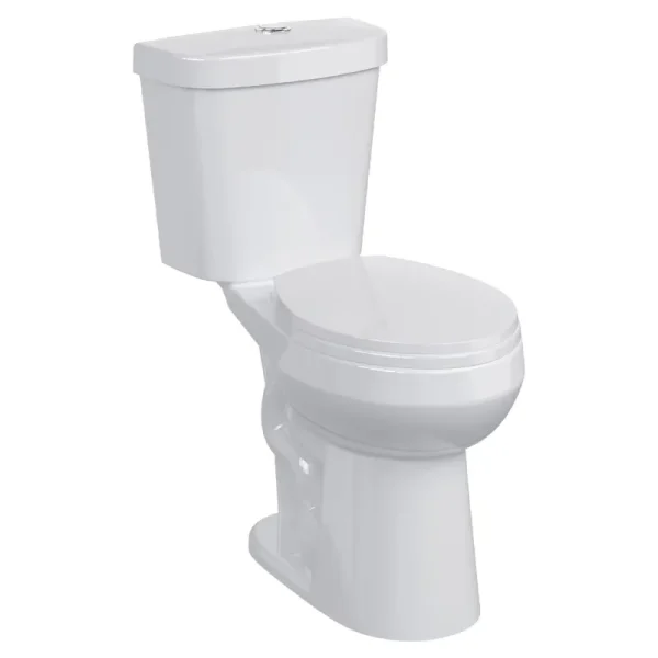 21" Toilet, Two - Piece Toilet, ADA Toilet with Dual Flush, Elongated Toilets for Bathrooms with Soft Close Seat, Universal Height with 1.28 Siphonic Flush Cotton White