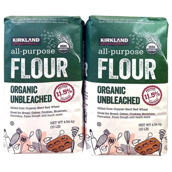 Kirkland Signature Organic Unbleached All Purpose Flour, 10 lb, 2 - Count