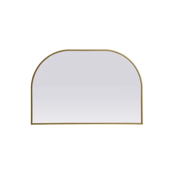 Sabine Metal Wide Arch Wall Mirror Finish: Brass, Size: 24" x 39"