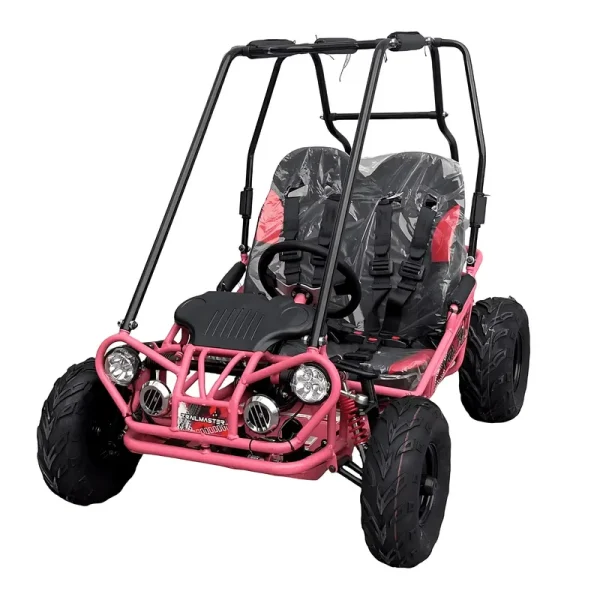 Trailmaster Ultra Mini XRX+ Go Kart Buggy, High Back Seats, Adjustable for Younger Riders, Throttle Limiter and Kill Remote. with Pre - Assembled Version Now! (Plus, Red)