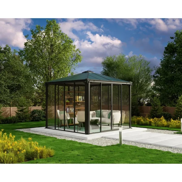 Palram Ledro Enclosed Gazebo, 10' x 10', Gray/Bronze