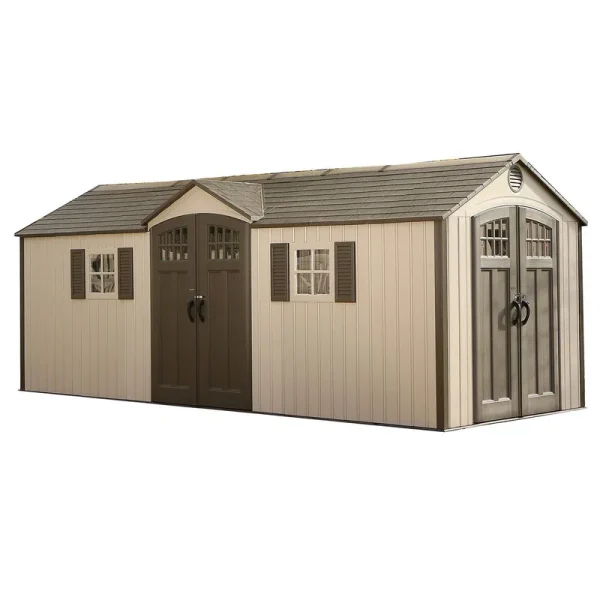 Lifetime 20' x 8' Outdoor Storage Shed Building Brown