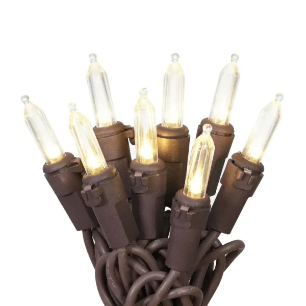 Mainstays Outdoor LED Mini String Lights Brown Wire - 100 ct
