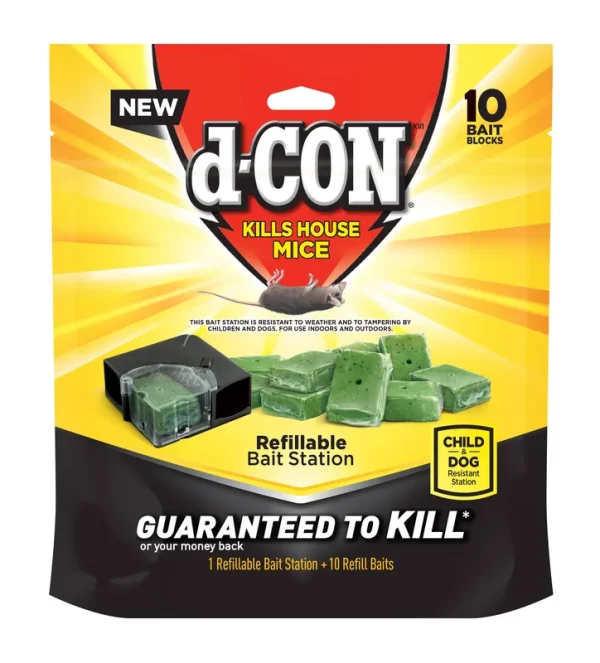 D-Con Bait Blocks, Refillable, Bait Station - 10 pack, 14 g blocks