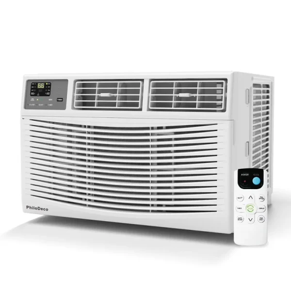 Window Air Conditioner 8000 BTU 350 Sq. Ft. Intelligent, LED Display Screen, with Remote Control, Ac Can Be Used As a Dehumidifier/Fan, Operates Quietly, Energy - Saving. Timer/Sleep and ECO