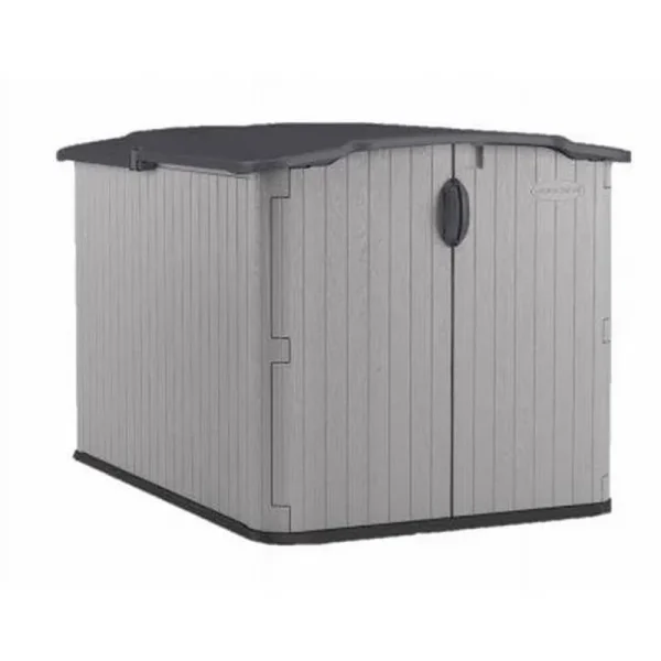 Suncast Durable Resin Horizontal Storage Shed with Floor Kit 4 Ft x 6 Ft x 4 Ft, Multicolor