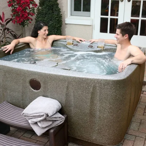 AquaRest Spas Powered by Jacuzzi Pumps AR-150 Select 4- Person 12 - Jet- Plug and Play Hot Tub w/LED Waterfall - Brownstone, Size: 120V