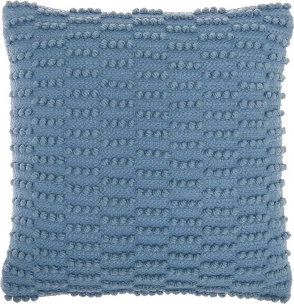 Mina Victory Life Styles Woven Dot Stripes Ocean 18" x 18" Throw Pillow