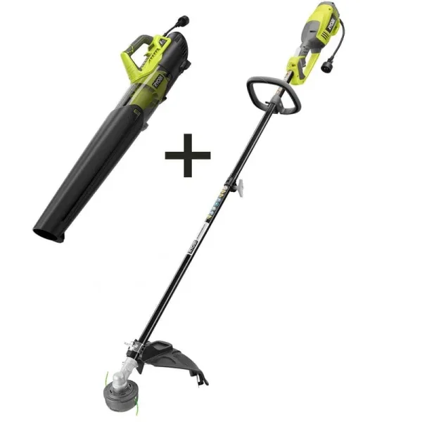 Ryobi RY41135-2X 18 in. 10 Amp Electric Corded String Trimmer and 8 Amp Jet Fan Blower Kit