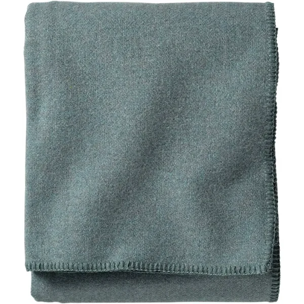 Pendleton, Eco-Wise Washable Wool Blanket, Shale Blue, Twin