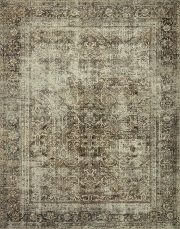 Magnolia Home Sinclair SIN-01 Pebble/Taupe Washable Rug by Joanna Gaines