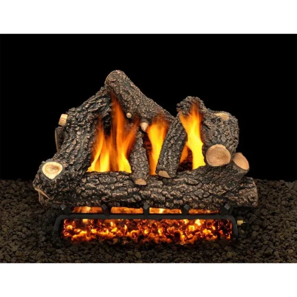 American Gas Log Cheyenne Glow 18 in. Vented Natural Gas Fireplace Log Set with Complete Kit Match Lit