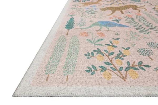 Rifle Paper Co. x Loloi Menagerie Blush Rug Size: 18" x 18" Sample