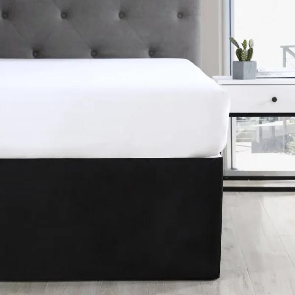 Mainstays Solid Pleated Bed Skirt Soft Brushed Microfiber Queen Black