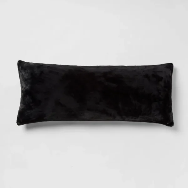 Room Essentials Plush Body Pillow Cover Black (Regular)