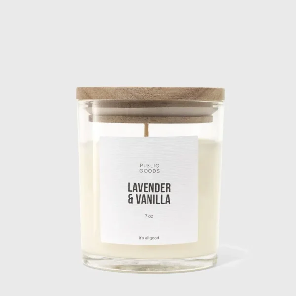 Lav & Vanilla Candle 7oz Wood Lid