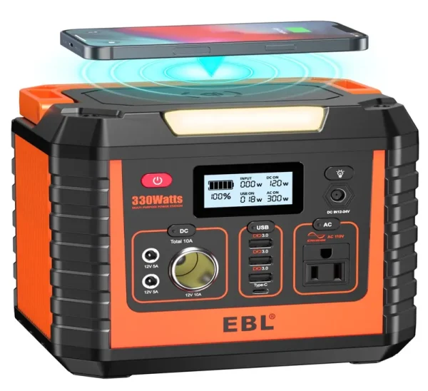 EBL Portable Power Station. 110V/330W Solar Generator