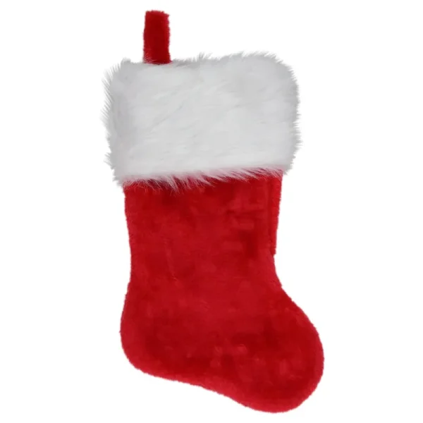 Northlight 20" Traditional Red with White Cuff Hanging Christmas Stocking