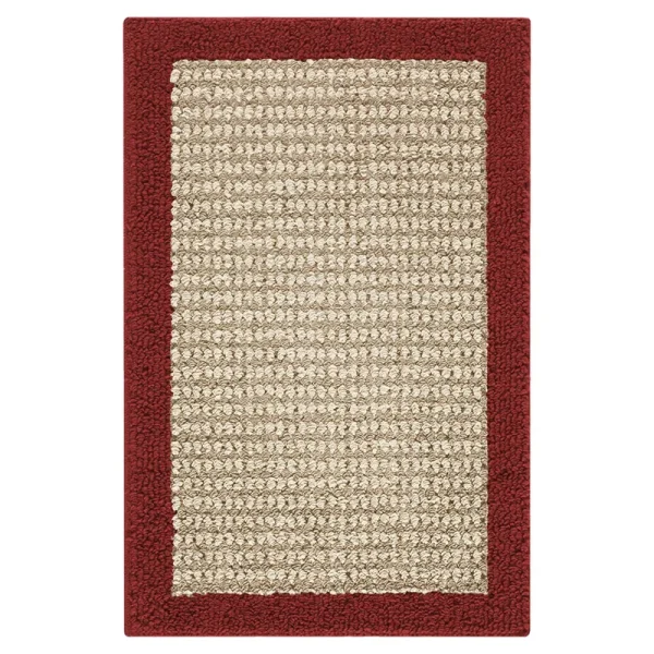 Mainstays Faux Sisal Indoor Entryway Area Rug, Red, 2'6 inchx3'10 inch, Size: 2'6 inch x 3'10 inch
