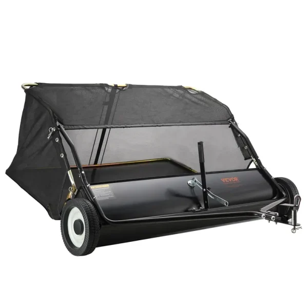 VEVOR Lawn Sweeper 48.5" 26 Cu ft Tow Behind Yard Sweeper Dumping Rope Design & Heavy Duty Durable to Use Leaf & Grass Collector with Adjustable