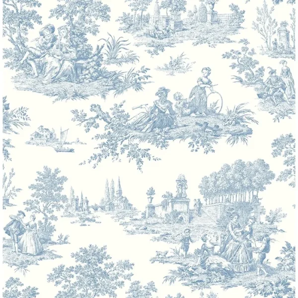 NextWall Chateau Toile Peel and Stick Wallpaper (Blue Bell)