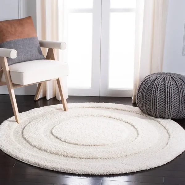 Safavieh Florida Mason Bordered Shag Area Rug, Cream