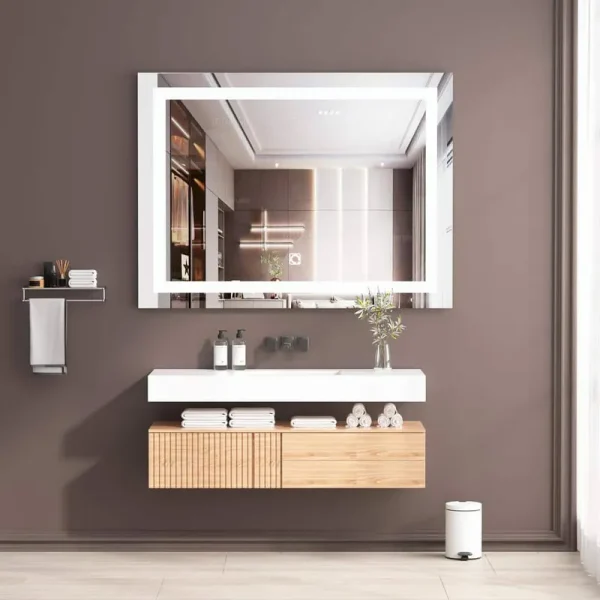 Clovis Frameless Lighted Bathroom/Vanity Mirror - 28x36