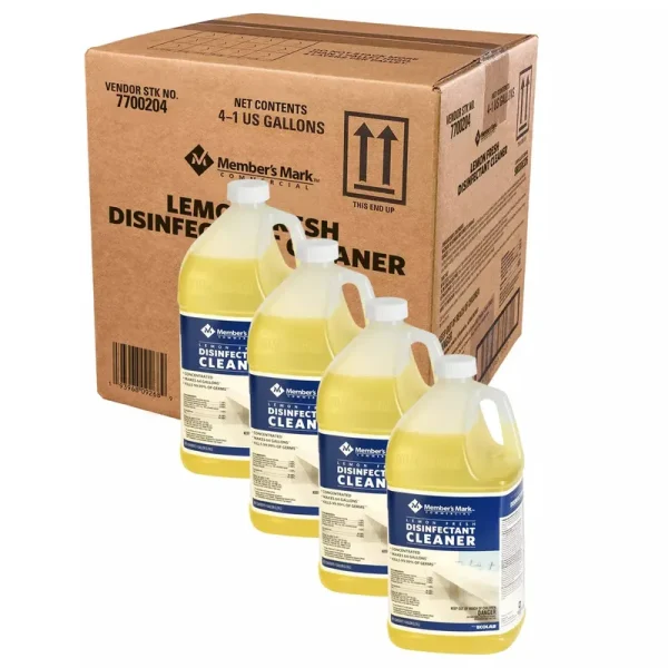 Member's Mark Commercial Lemon Fresh Disinfectant Cleaner, 4 Pack of 1 Gallons Jugs
