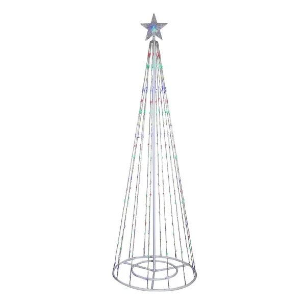 Alpine Corporation Christmas Tree with 8 Functions & 300 LED Lights White