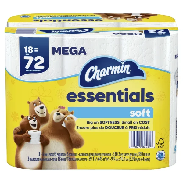 Charmin Essentials Soft Toilet Paper Mega Rolls - 18 ct