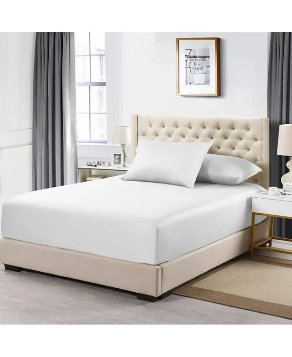 Cotton Fitted Sheet Only - Solid 600 Thread Count, King - White
