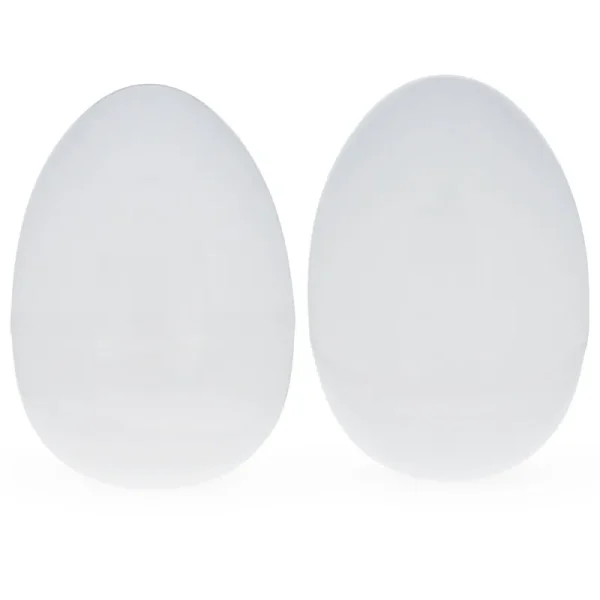 Bestpysanky Set of 2 White Plastic Jumbo Size Easter Eggs 10 Inches